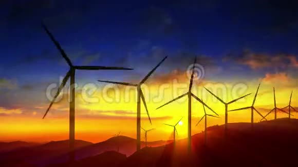 风力涡轮机利用清洁的风能视频的预览图