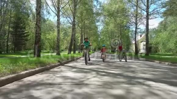 三个兄弟在晴天骑自行车视频的预览图