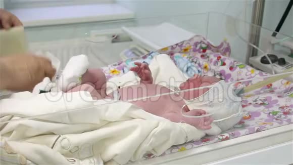 新生儿躺在医院里视频的预览图