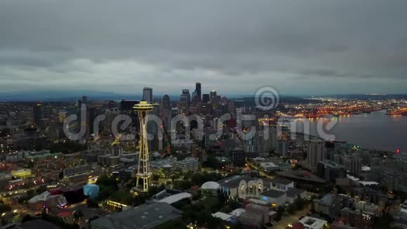 西雅图黄昏航空录像视频的预览图