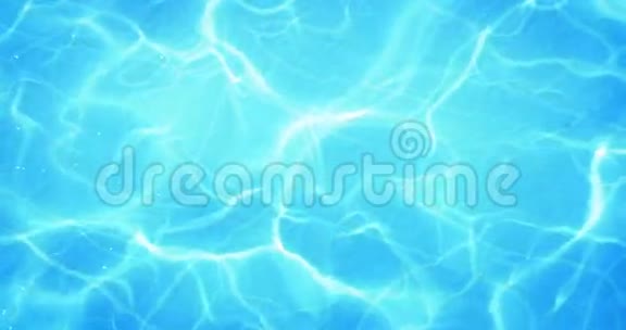 泳池底部的数字动画像海水一样涟漪随着波浪运动背景的流动视频的预览图