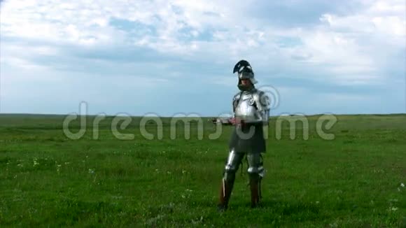 穿着盔甲拿着剑的骑士视频的预览图