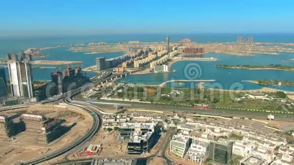 阿联酋迪拜棕榈岛高空超移视频的预览图