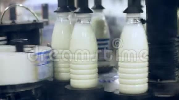 在食品厂标记奶瓶奶业食品厂奶厂视频的预览图