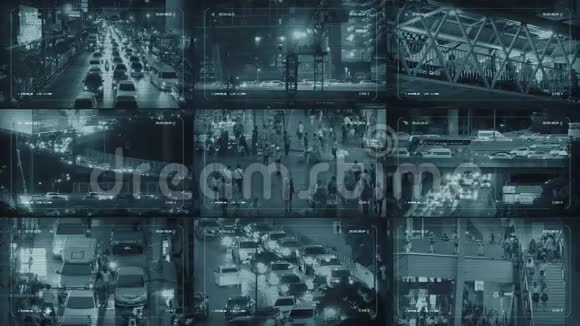 中央电视台监视器与城市场景展示视频的预览图