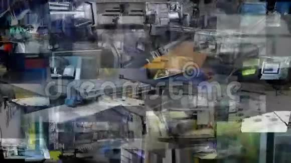 生产机器人在现代工厂工作分屏多屏背景视频的预览图