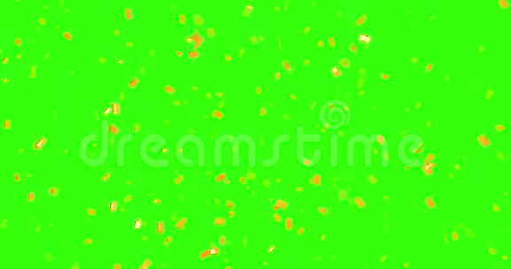 落金闪光箔五彩纸屑动画3d移动色度键绿色屏幕背景视频的预览图