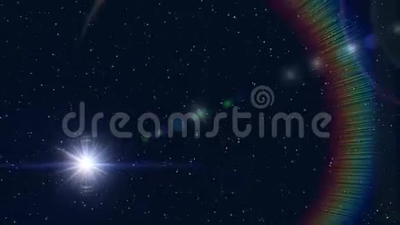 明亮的大恒星运动许多宇宙中的小恒星视频的预览图