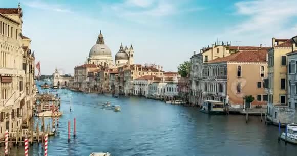 欧洲威尼斯意大利4K的Basilica和大运河时代景观视频的预览图