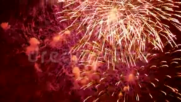 背景最鲜艳的颜色颜色娱乐活动烟火喷泉美丽的夜空闪耀的天空视频的预览图