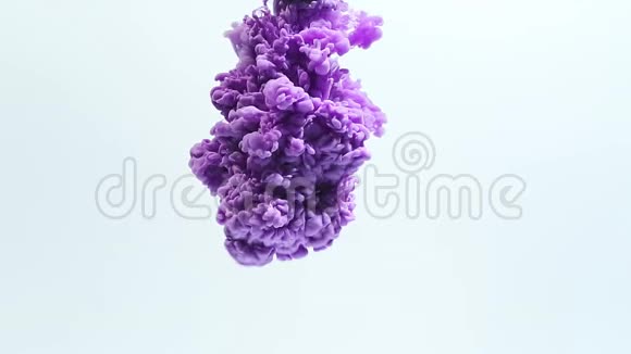 明紫墨在清水中的抽象动态流动视频的预览图