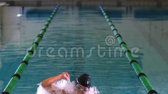 适合游泳运动员在游泳池里跳跃和欢呼视频的预览图