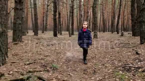 孩子穿过树林视频的预览图