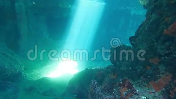 水下洞穴和太阳穴视频的预览图
