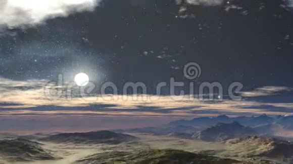 沙漠中的月光夜视频的预览图