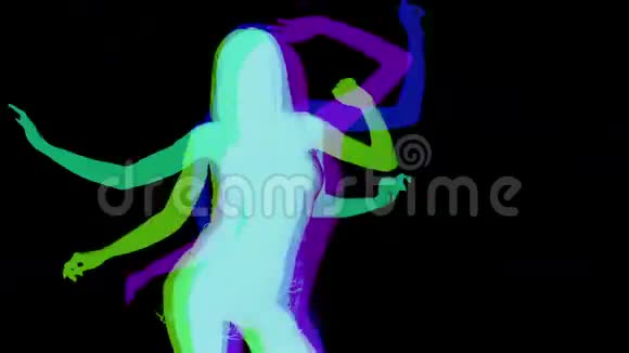 迪斯科舞蹈家做成了阴影剪影视频的预览图