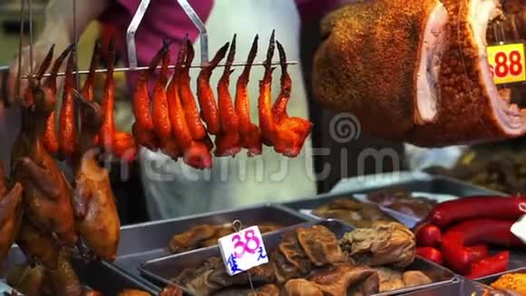香港市场的烤肉串视频的预览图
