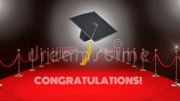 红地毯视频上的毕业帽视频的预览图