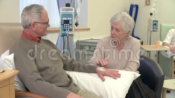 老年妇女在化疗期间与丈夫坐在一起视频的预览图