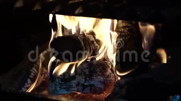 烧烤香肠和牛排的木材视频的预览图