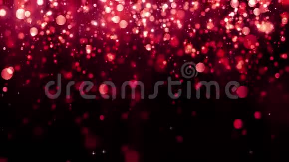 红色的背景与下降的闪光粒子美丽的节日闪闪发光的背景情人节无缝环路视频的预览图