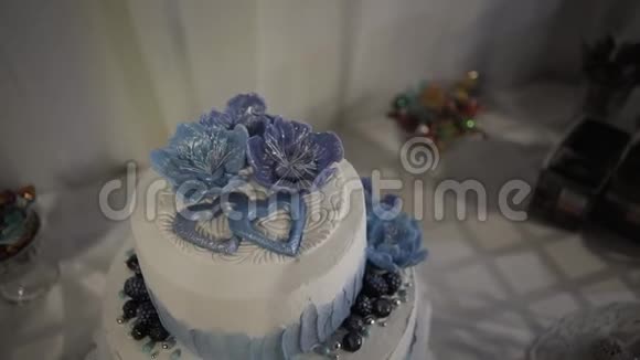 婚礼派对上的结婚蛋糕视频的预览图