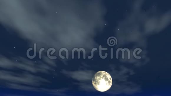 夜晚的满月视频的预览图