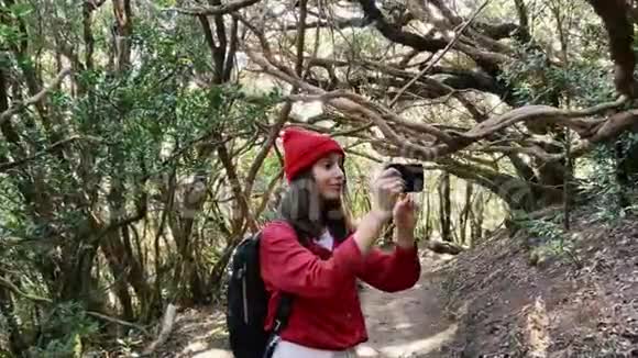 女人在雨林里旅行视频的预览图