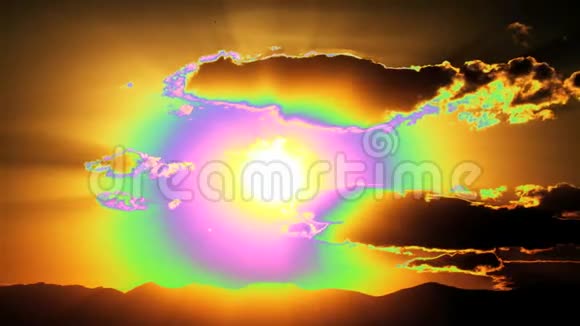 日落抽象的颜色视频的预览图