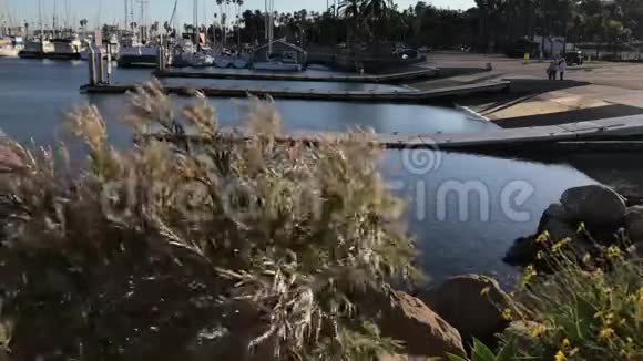 圣巴巴拉港船艇发射区从木板路4K观看视频的预览图