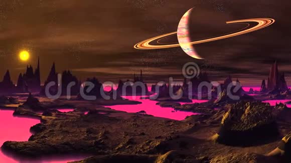 黄昏星球上的日落视频的预览图