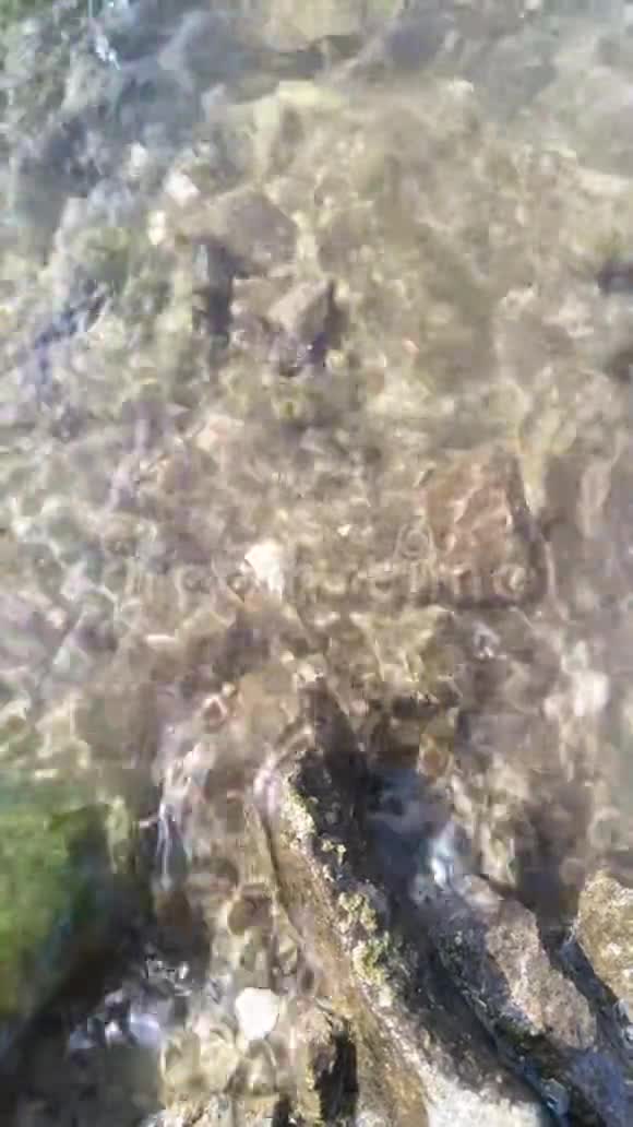 波浪冲破石头海水拍打海浪视频的预览图