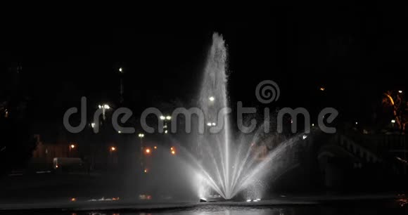 晚上公园里的喷泉视频的预览图