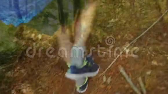 在森林里慢跑的人视频的预览图