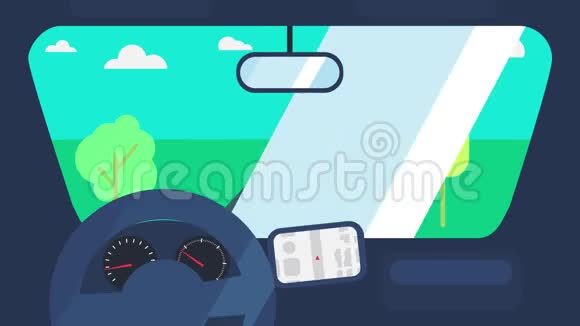 驾驶汽车动画视频的预览图
