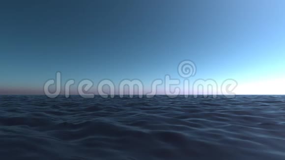 蓝色的大海开阔的地平线视频的预览图