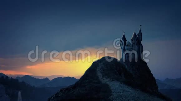 日出时的故事书城堡视频的预览图