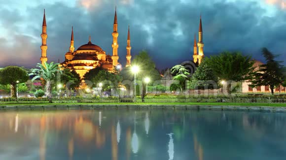 伊斯坦布尔蓝色清真寺时间流逝视频的预览图