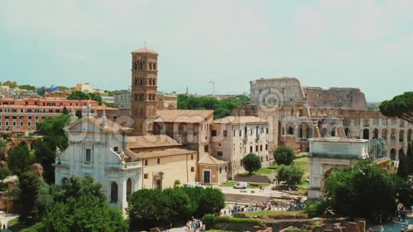 古罗马论坛和著名的竞技场背景意大利罗马视频的预览图