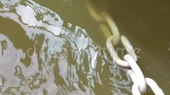 水波荡漾的水中有一条厚厚的链子视频的预览图