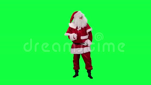 圣诞老人演奏空气吉他色度键绿色屏幕视频的预览图