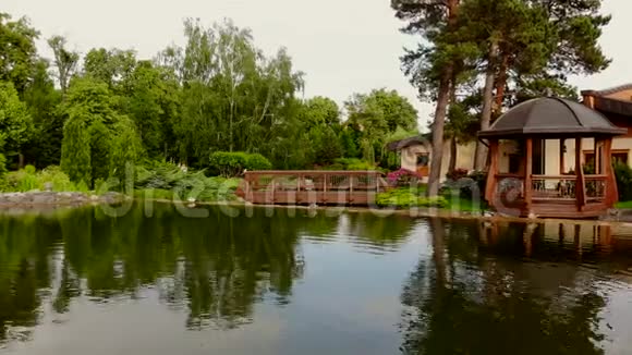 花园公园池塘里有鸭子视频的预览图