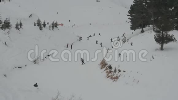 在雪山上滑雪视频的预览图