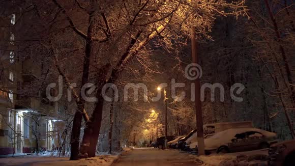 降雪后的城市庭院视频的预览图