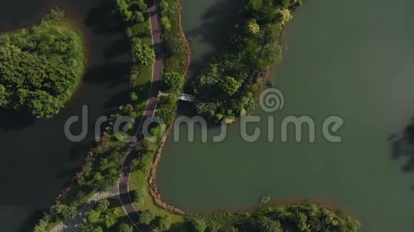 有湖泊的城市公园视频的预览图