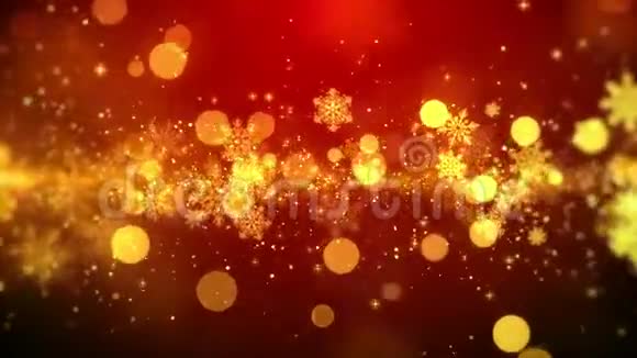 圣诞运动背景红色主题雪花灯在时尚和优雅的主题循环视频的预览图