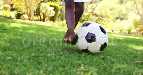 孩子们在公园里踢足球视频的预览图