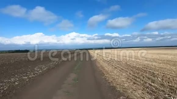 穿过农田的乡间小路视频的预览图