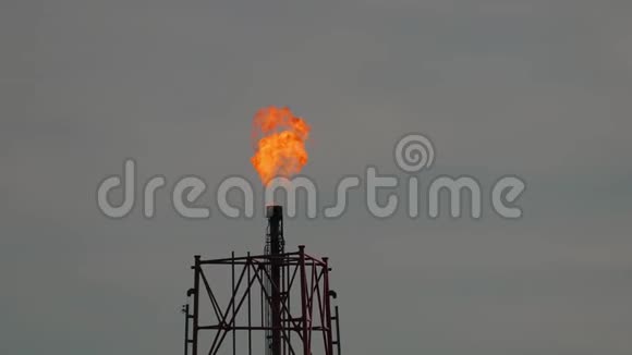 焚烧炼油厂火炬视频的预览图