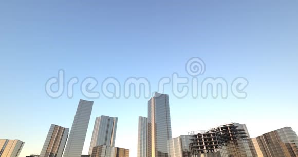 摩天大楼建设城市成长的延时动画视频的预览图